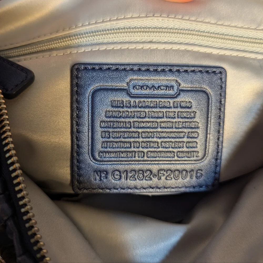 COACH Ashley Dotted Op Art Signature Satchel EUC